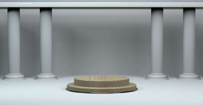 Podium with Background 3D render photo