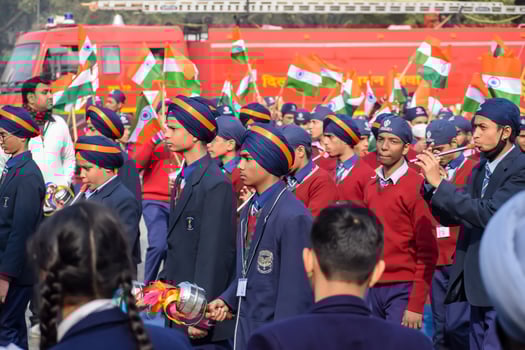 Delhi, India - December 26 2023 - Veer Bal Diwas commemorates the martyrdom of the four sons of tenth and last Sikh Guru Gobind Singh, In Jan 2021 PM Modi announced Dec 26 observed as Veer Bal Diwas photo