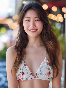 Summer Radiance in Floral Bikini Top photo