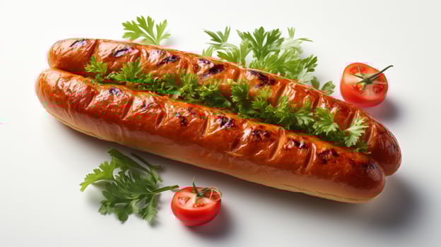 Sausage fried beef barbecue party for dinner or picnic holiday photo