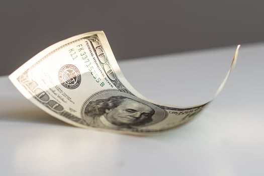 American dollars on a white background photo