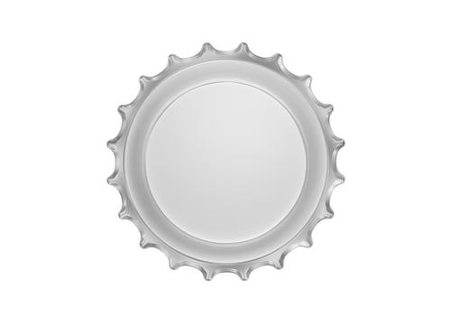 Top view. Silver bottle cap isolated on white background photo