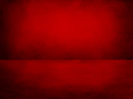 The floor and walls of the room are red as the background. photo