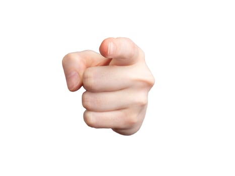 Choosing you, choice concept, hand gesture isolated on white photo