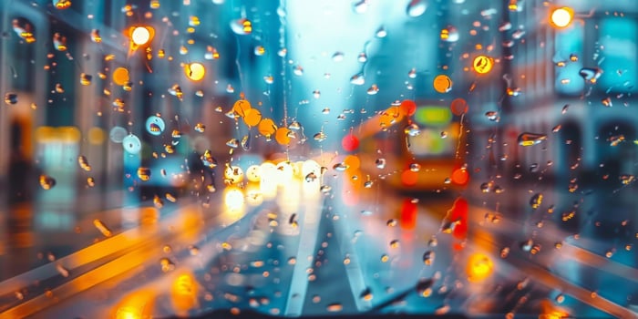 rain in the city rainy weather wet city streets photo