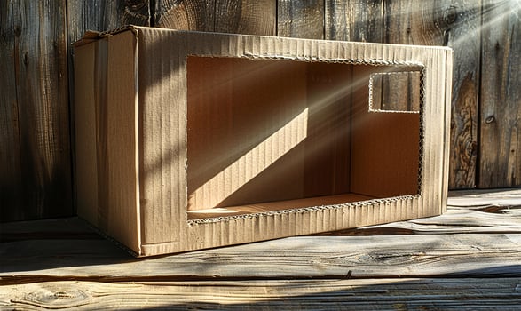 Cardboard simplicity on wood photo