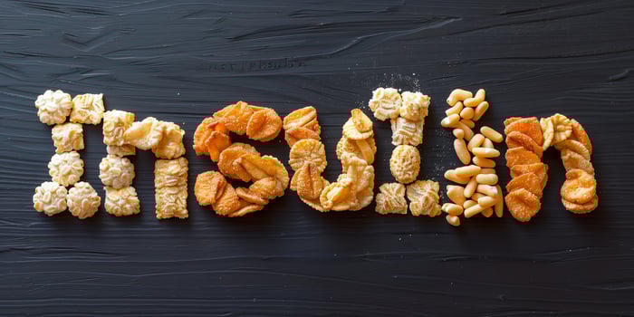 Photograph illustrating the concept of unhealthy eating with empty carbs causing blood sugar spikes and leading to stroke photo