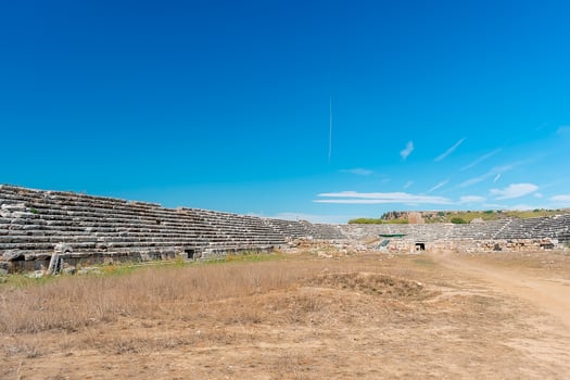 Picturesque ruins of the ancient city of Perge in Turkey. Perge open air museum. photo