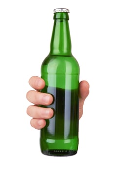 beer bottle on white photo