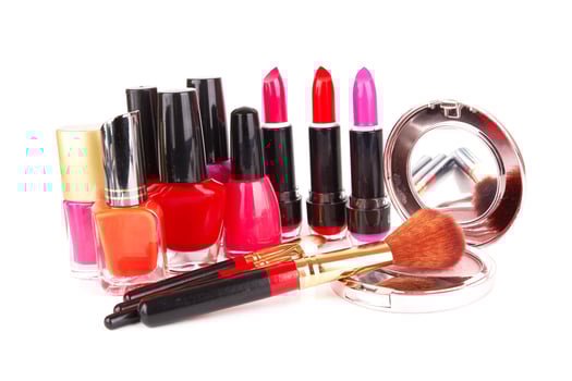 cosmetics on white photo