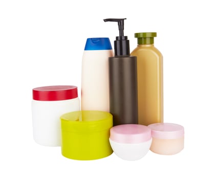 cosmetic products on white photo