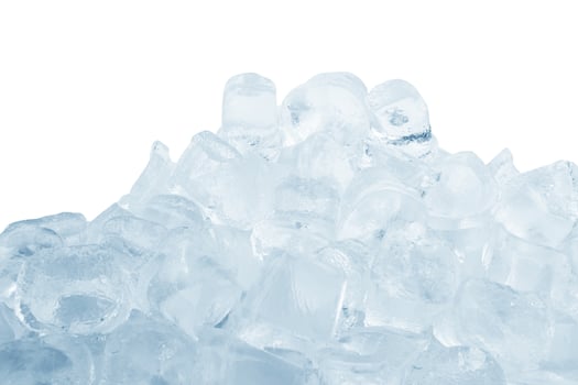Ice cubes on white photo