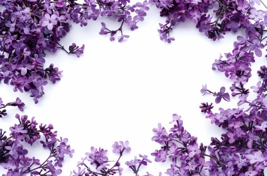 Bunch of Purple Flowers on White Background photo