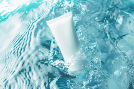 Toothpaste Tube Floating in Water photo
