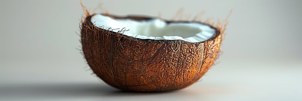 Coconut half on a white background photo