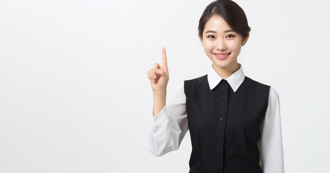 japan restaurant waiters on white background happy photo