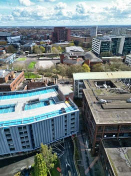 Aerial View of Buildings at City Centre and Downtown of Coventry City of England United Kingdom. March 30th, 2024 photo