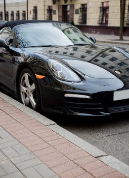 Minsk, Belarus, April 24, 2024 - Front view roadster Porsche Boxster photo