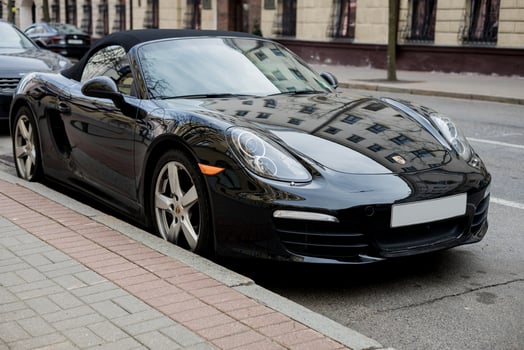 Minsk, Belarus, April 24, 2024 - Luxury roadster Porsche Boxster photo