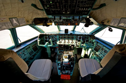 pilot cockpit in an VIP commercial airplane photo