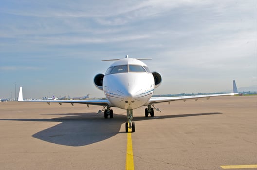 business plane parked at the airport photo