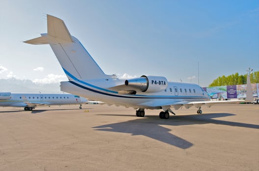 business plane parked at the airport photo