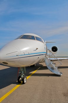 business plane parked at the airport photo