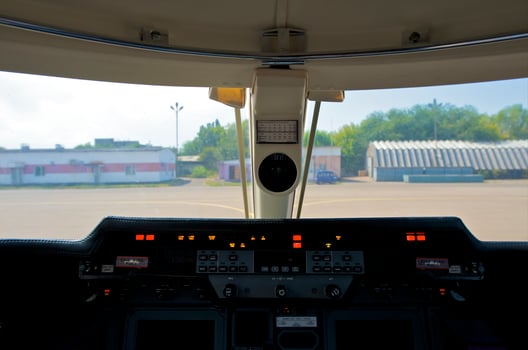 pilot cockpit in an VIP commercial airplane photo