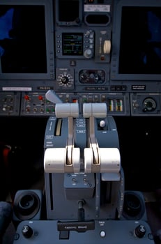 pilot cockpit in an VIP commercial airplane photo