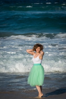 Beautiful girl posing on the beach. Gold Coast, Australia, Queensland photo