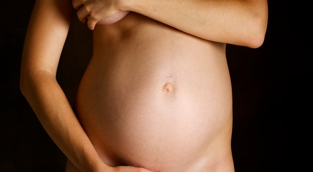 The beautiful young girl, the third trimester of pregnancy photo