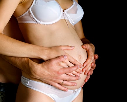 The beautiful young girl, the third trimester of pregnancy photo