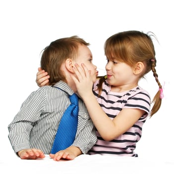 Brother and sister in the studio photo