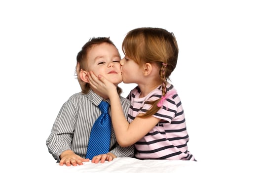Brother and sister in the studio photo