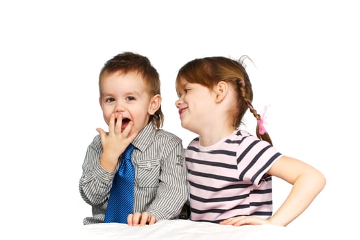 Brother and sister in the studio photo