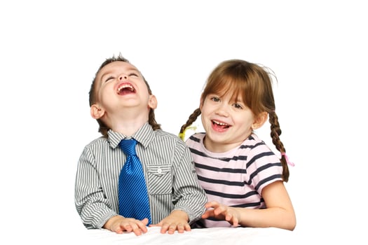 Brother and sister in the studio photo