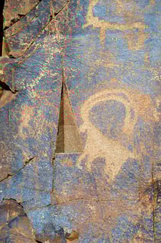 Petroglyphs within the Archaeological Landscape of Tamgaly. Almaty area, Kazakhstan photo