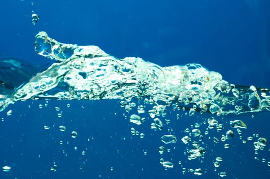 Fresh water with waves and bubbles photo