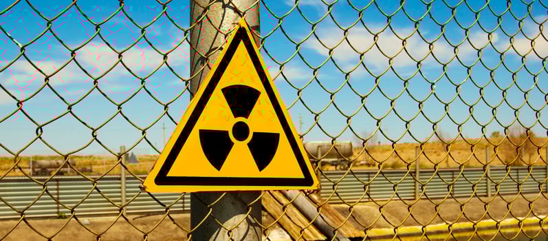 Sign is prevented about the radiation photo