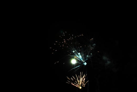 Color Firework in the night sky photo