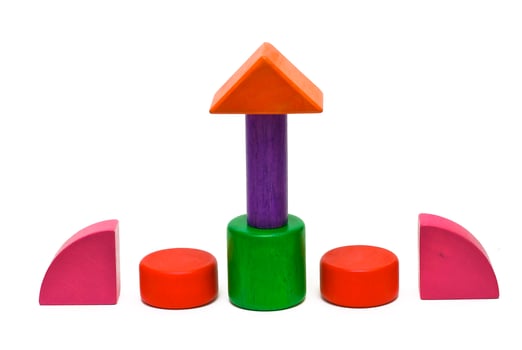 Colored wooden toys photo