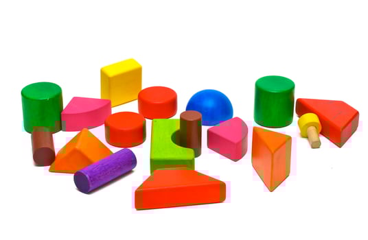 Colored wooden toys photo