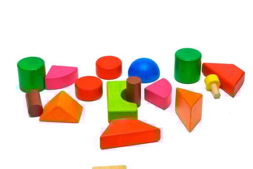 Colored wooden toys photo
