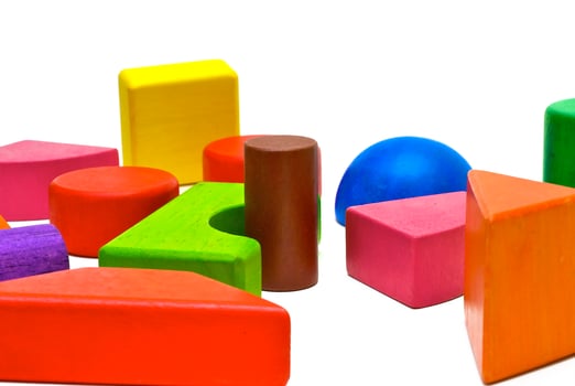 Colored wooden toys photo