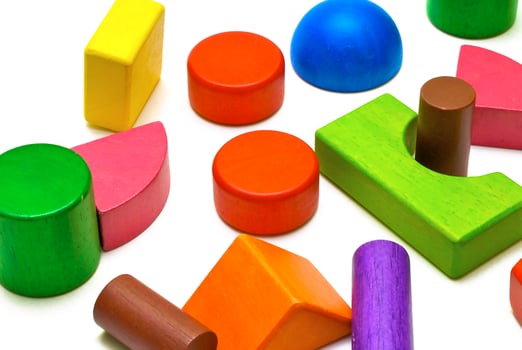 Colored wooden toys photo