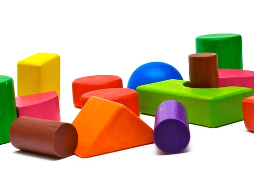 Colored wooden toys photo