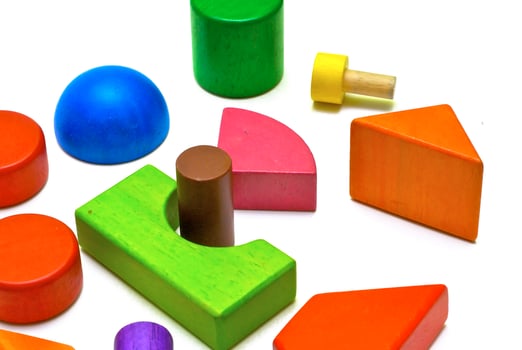 Colored wooden toys photo