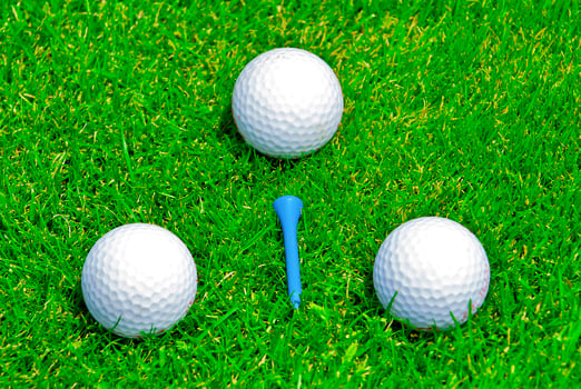 Game in the golf club against the background of the green juicy grass photo