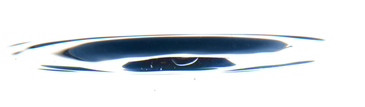 The round transparent drop of water, falls downwards photo