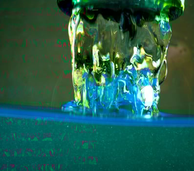 Fresh water with waves and bubbles photo